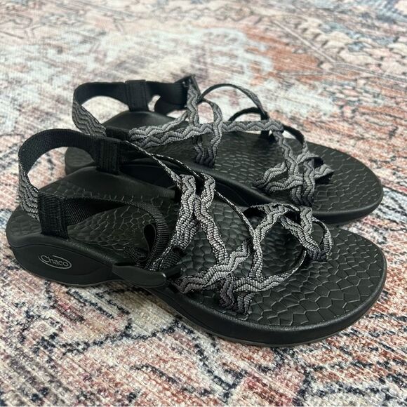 Chaco Updraft EcoTread X2 J105182 Outdoor Black Waves Sandals US Women's 9 - Picture 1 of 9